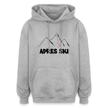 apres ski - Oversized Unisex Hoodie - Grau meliert - Vorne - Noah (186cm)