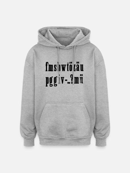 fmsbwtözäu - Oversized Unisex Hoodie - Grau meliert