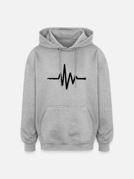 Frequenz - Oversized Unisex Hoodie - Grau meliert
