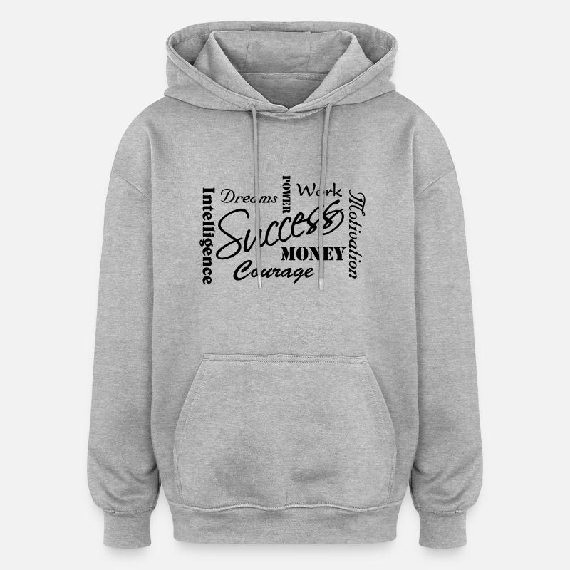 Success - Sweat à capuche oversize unisexe - gris chiné