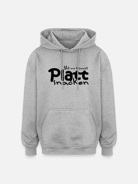 Platt snacken 2 - Oversized Unisex Hoodie - Grau meliert