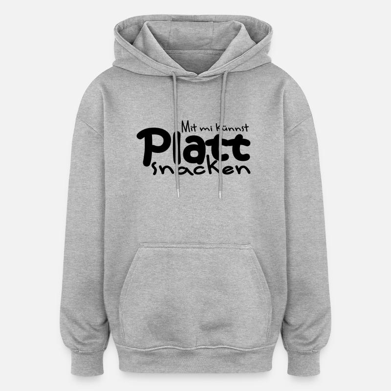 Platt snacken 2 - Oversized Unisex Hoodie - Grau meliert