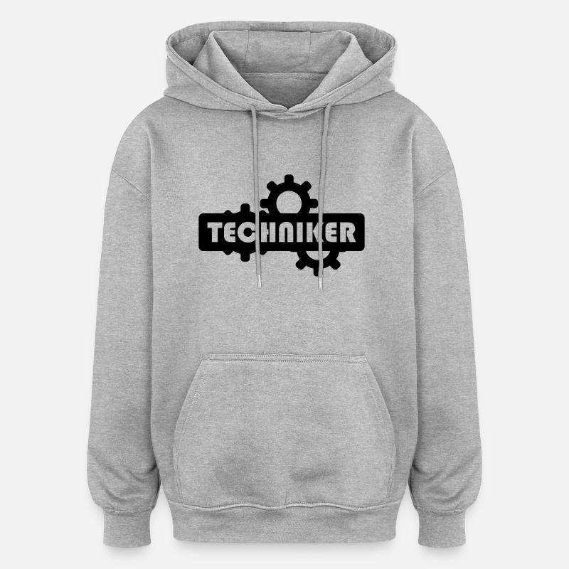 techniker - Oversized Unisex Hoodie - Grau meliert