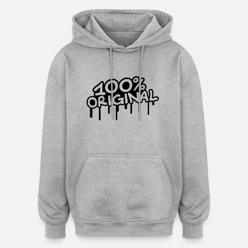 100 Procent Original - Sweat à capuche oversize unisexe - gris chiné