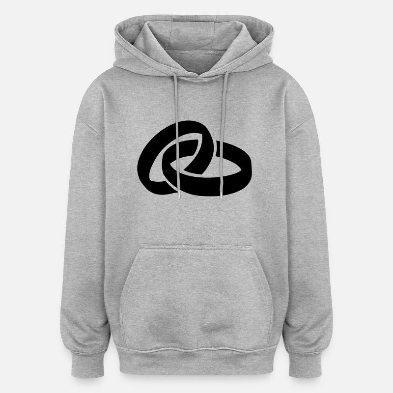 Bagues Mariage - Sweat à capuche oversize unisexe - gris chiné