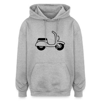 Moped - Oversized Unisex Hoodie - Grau meliert - Vorne - Noah (186cm)