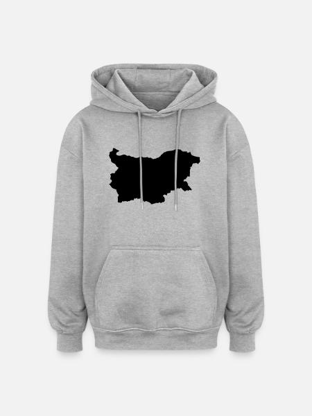 Bulgaria map - Oversized Unisex Hoodie - heather grey