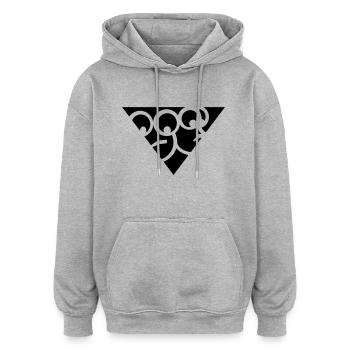 Aussenseiter-Shirt (Schwarz-Gelb) - Oversized Unisex Hoodie - Grau meliert - Vorne - Noah (186cm)