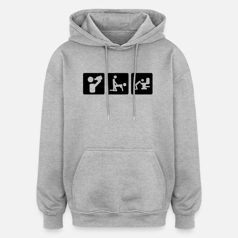 party - Sweat à capuche oversize unisexe - gris chiné