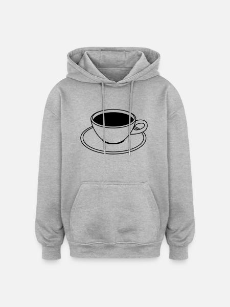 Coffee Cup - Oversized Unisex Hoodie - heather grey