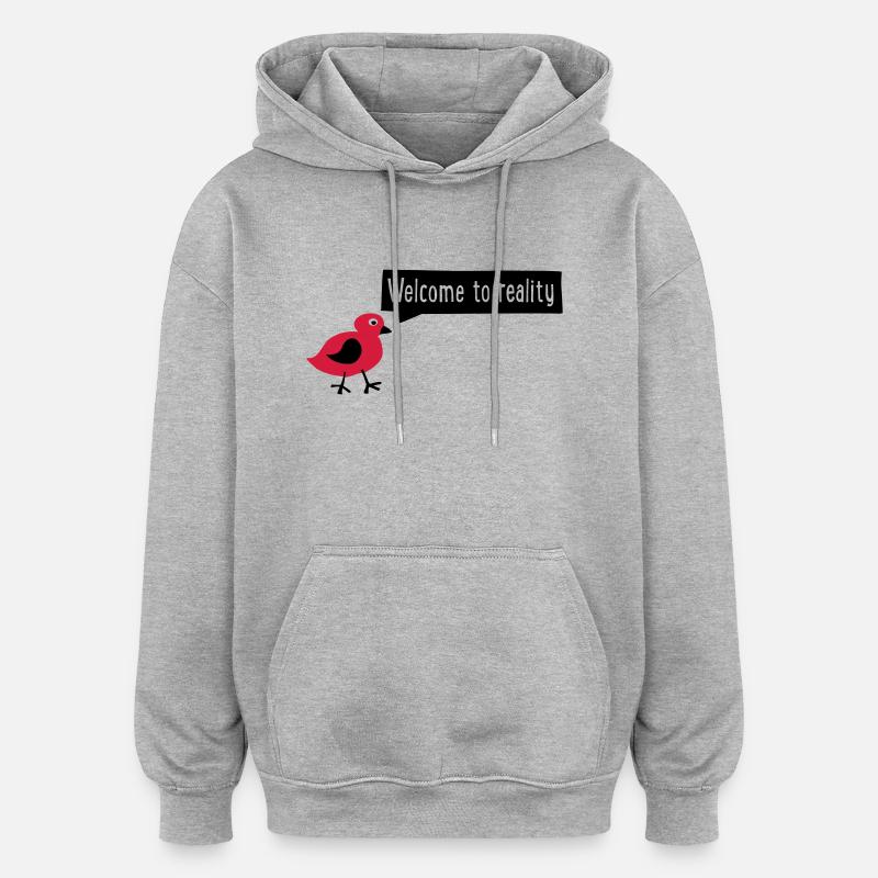 realité - Sweat à capuche oversize unisexe - gris chiné