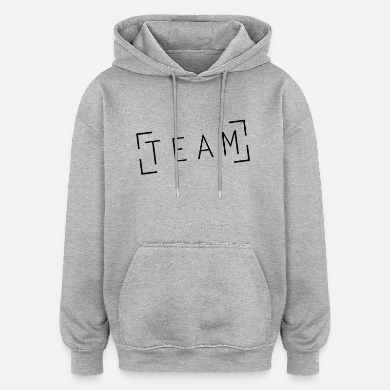 Team Stamp - Sweat à capuche oversize unisexe - gris chiné