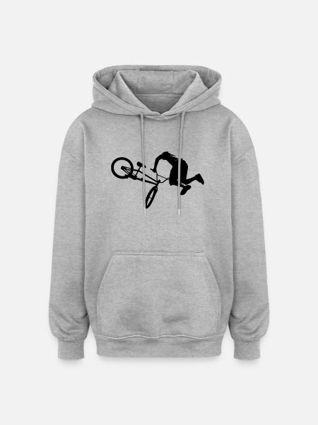 bmX - Sweat à capuche oversize unisexe - gris chiné