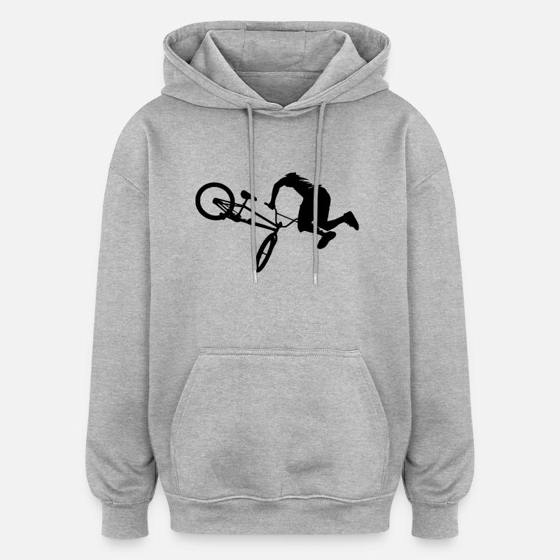 bmX - Sweat à capuche oversize unisexe - gris chiné