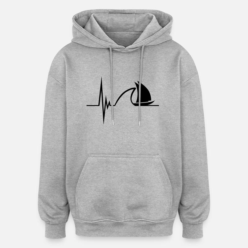 Sailing Pulse Design - Sweat à capuche oversize unisexe - gris chiné
