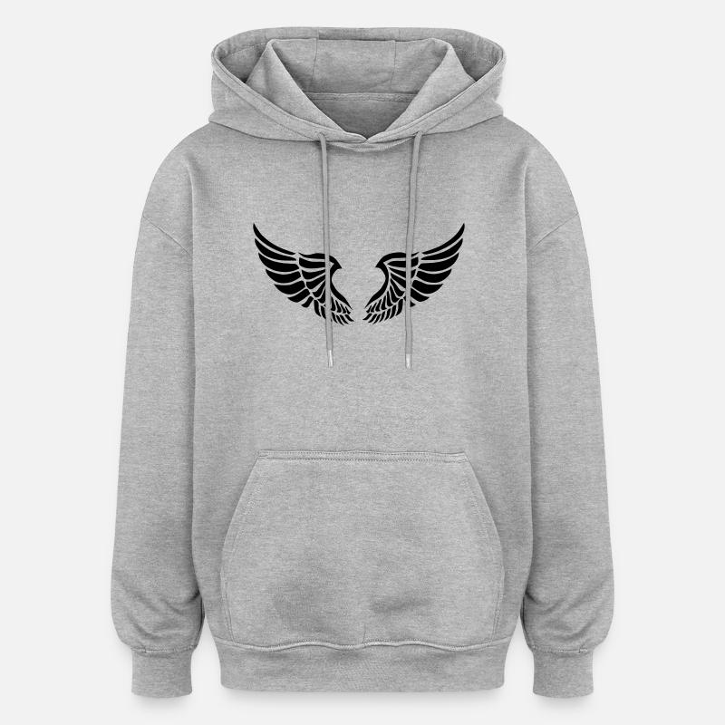 Flügel - Sweat à capuche oversize unisexe - gris chiné