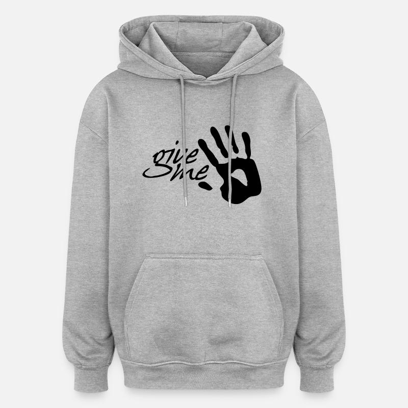 donnez-moi cinq - Sweat à capuche oversize unisexe - gris chiné