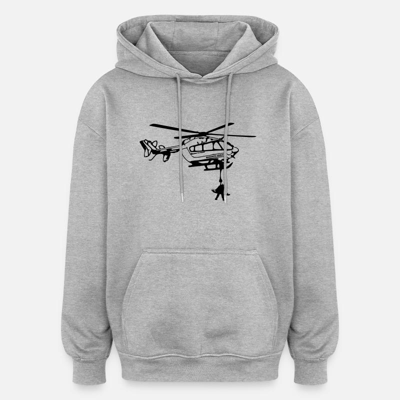 Dragon Securite Civile - Sweat à capuche oversize unisexe - gris chiné