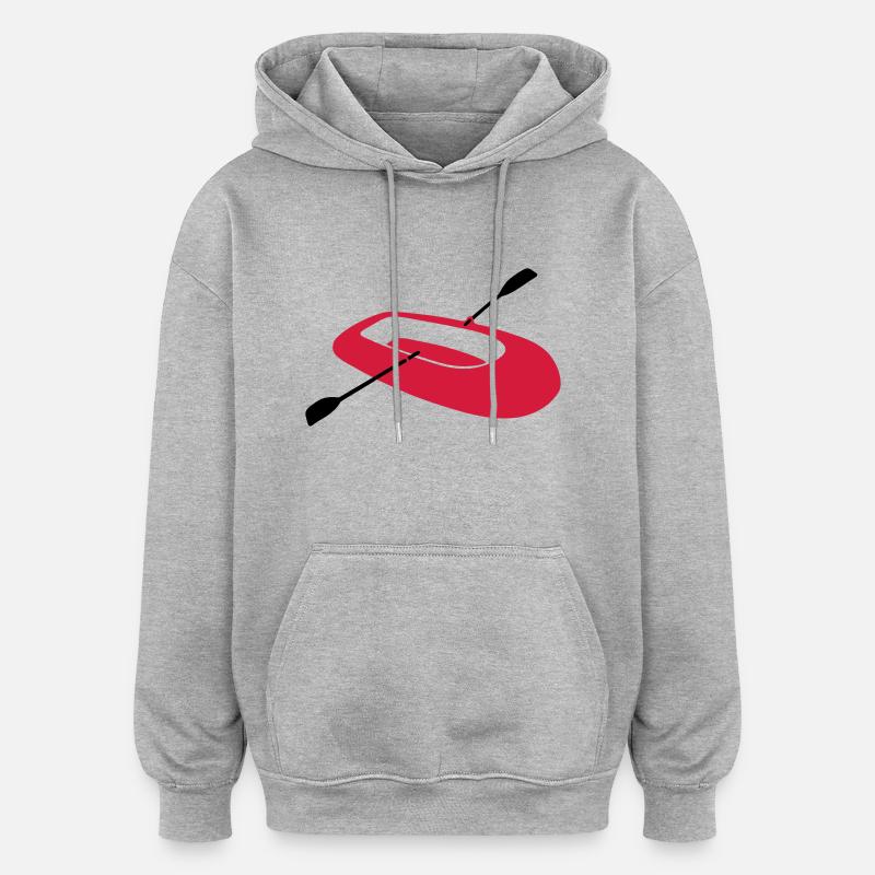 Schlauchboot - V2 - Oversized Unisex Hoodie - Grau meliert