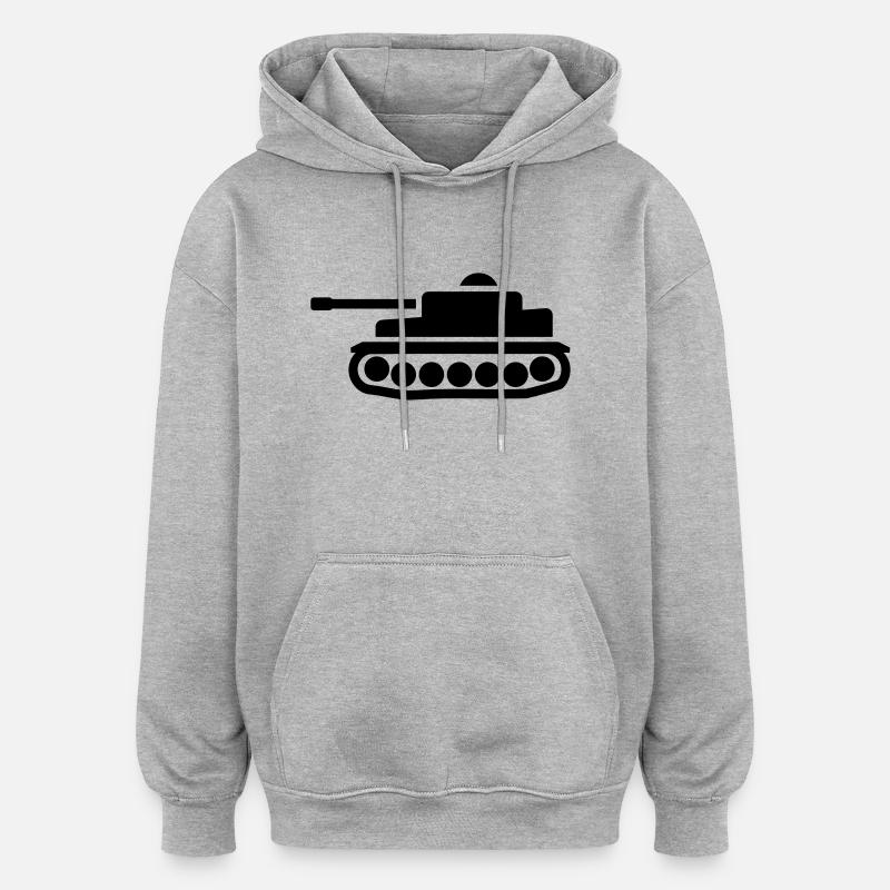 Panzer - Oversized Unisex Hoodie - Grau meliert