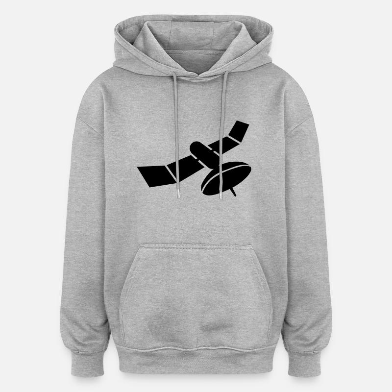 Satellit - Oversized Unisex Hoodie - Grau meliert