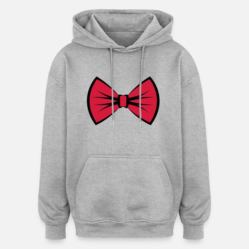 Krawattenschleife / Fliege / Querbinder - Oversized Unisex Hoodie - Grau meliert