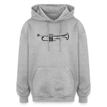 Trompete - Oversized Unisex Hoodie - Grau meliert - Vorne - Noah (186cm)