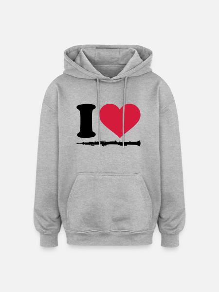 Oboe - Oversized Unisex Hoodie - Grau meliert