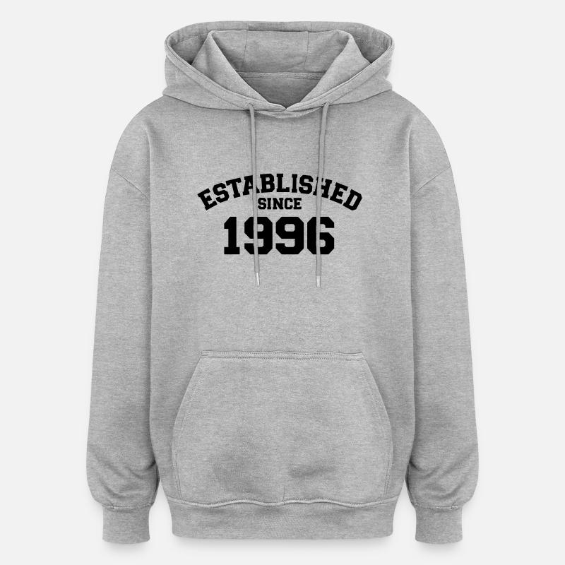Established 1996 - Sweat à capuche oversize unisexe - gris chiné