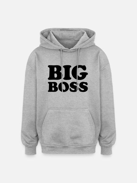 Big Boss - Sweat à capuche oversize unisexe - gris chiné