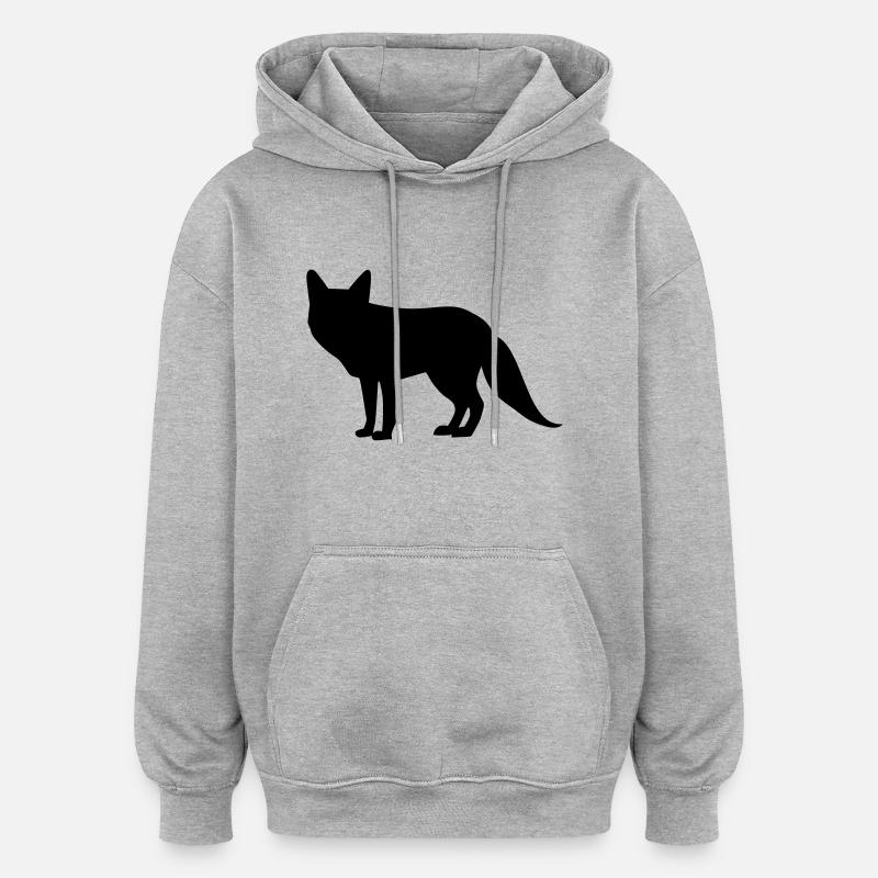 Fox - Oversized Unisex Hoodie - heather grey