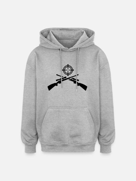Fusil - Sweat à capuche oversize unisexe - gris chiné