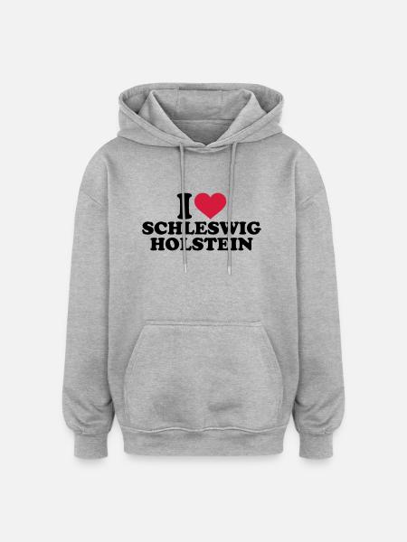 Schleswig Holstein - Oversized Unisex Hoodie - Grau meliert