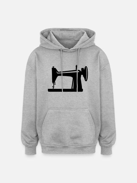 Couseuse - Sweat à capuche oversize unisexe - gris chiné