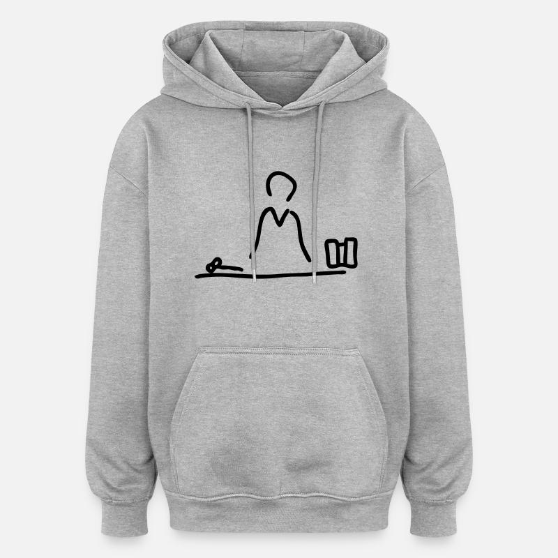 richter im gericht - Oversized Unisex Hoodie - Grau meliert