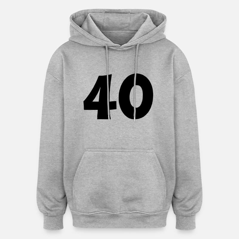 40 - Oversized Unisex Hoodie - Grau meliert