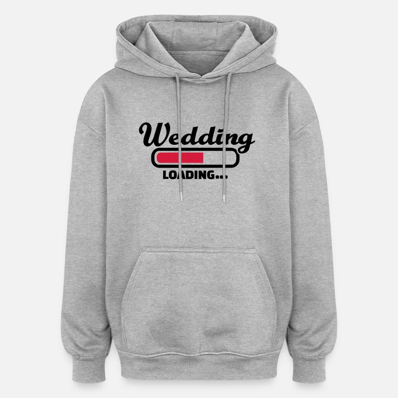 Wedding - Sweat à capuche oversize unisexe - gris chiné