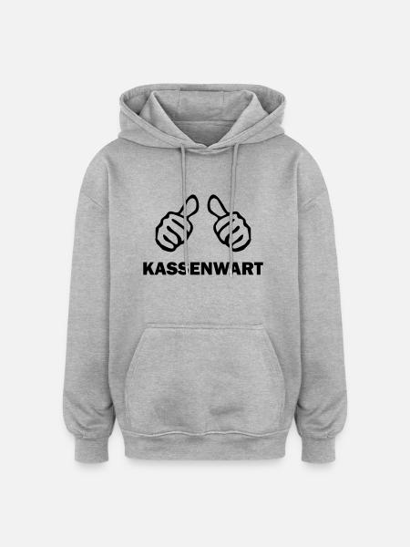 kassenwart - Oversized Unisex Hoodie - Grau meliert
