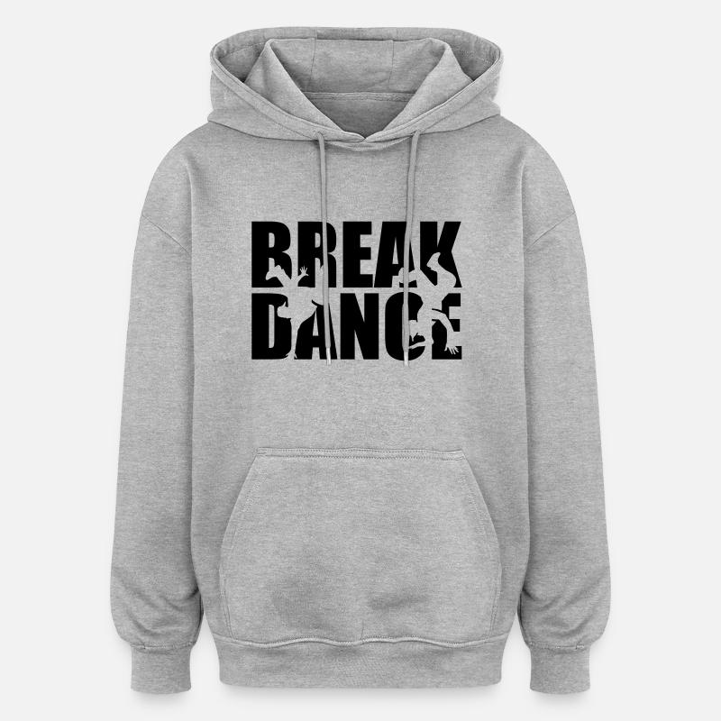 Breakdance - Sweat à capuche oversize unisexe - gris chiné