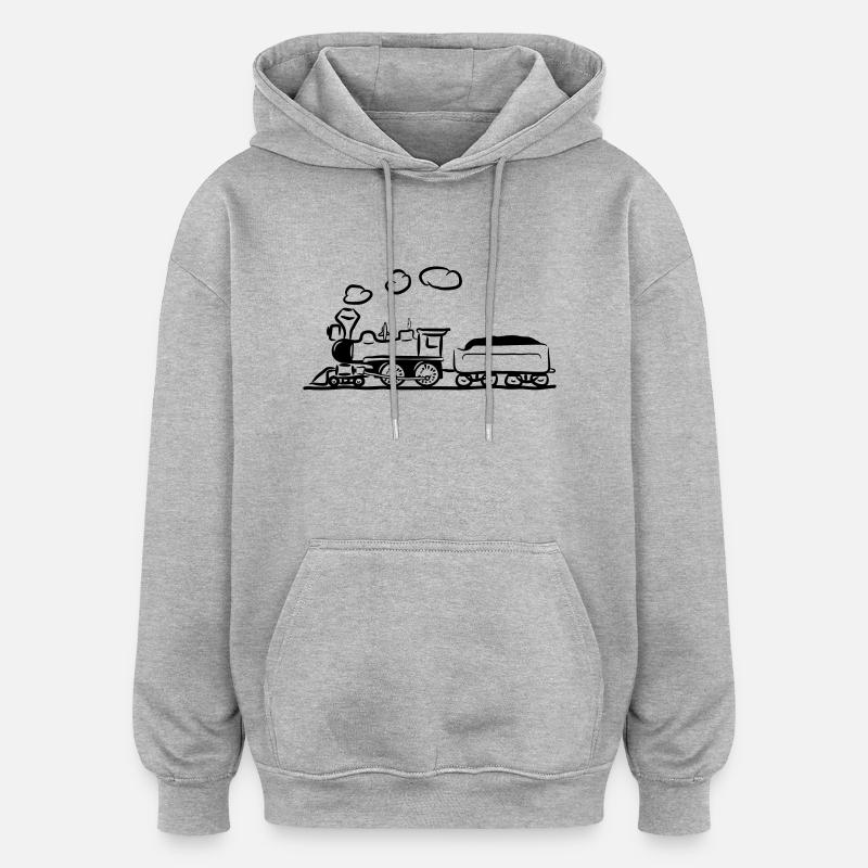 dampflok ferroviaire lok BD occidentale - Sweat à capuche oversize unisexe - gris chiné
