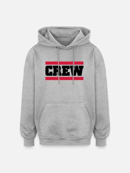 crew - Oversized Unisex Hoodie - heather grey