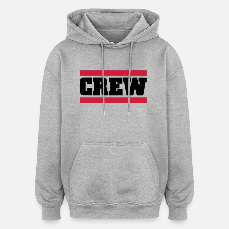 crew - Sweat à capuche oversize unisexe - gris chiné