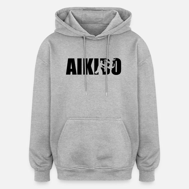 Aikido - Sweat à capuche oversize unisexe - gris chiné