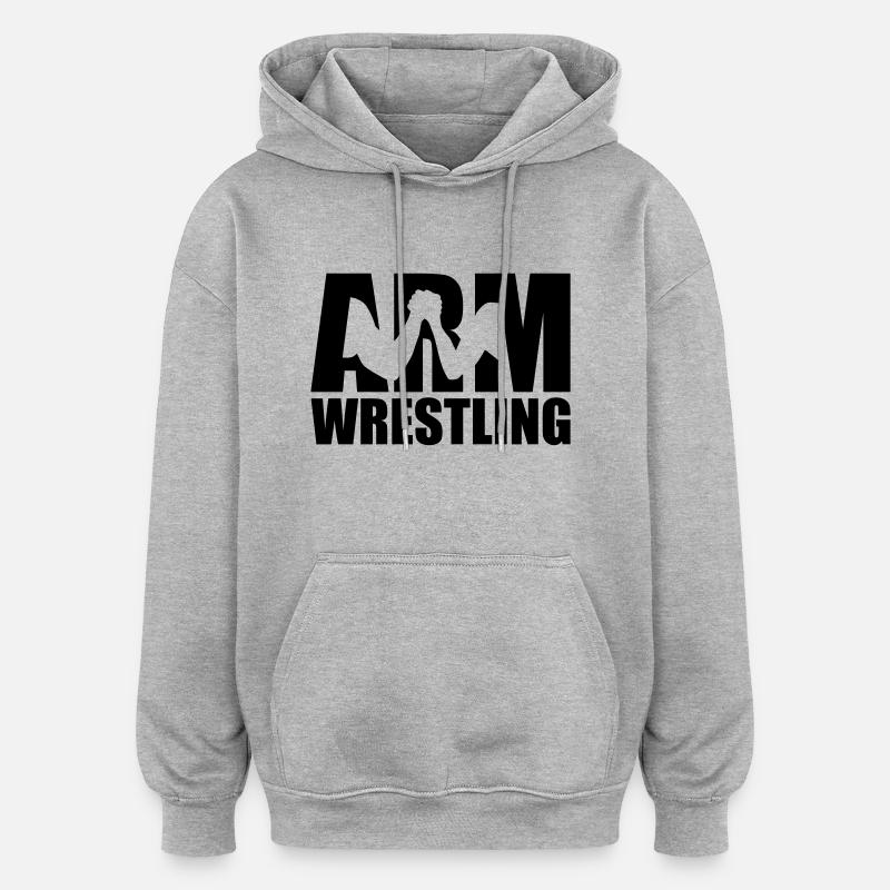 Arm wrestling - Sweat à capuche oversize unisexe - gris chiné