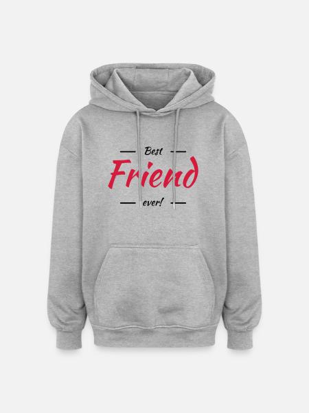 Best friend ever - Oversized Unisex Hoodie - Grau meliert