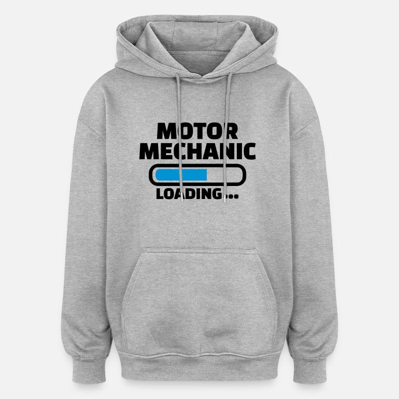 Motor mechanic - Sweat à capuche oversize unisexe - gris chiné