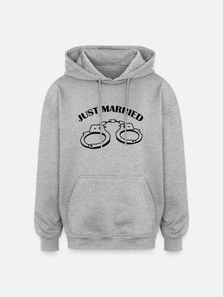 just_married_01 - Oversized Unisex Hoodie - Grau meliert