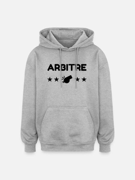 Arbitre / Arbitrage / Sport / Sifflet - Sweat à capuche oversize unisexe - gris chiné