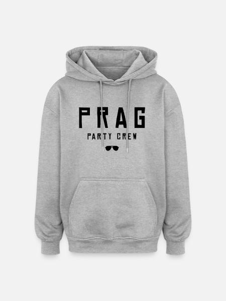 prag party crew cool - Oversized Unisex Hoodie - Grau meliert