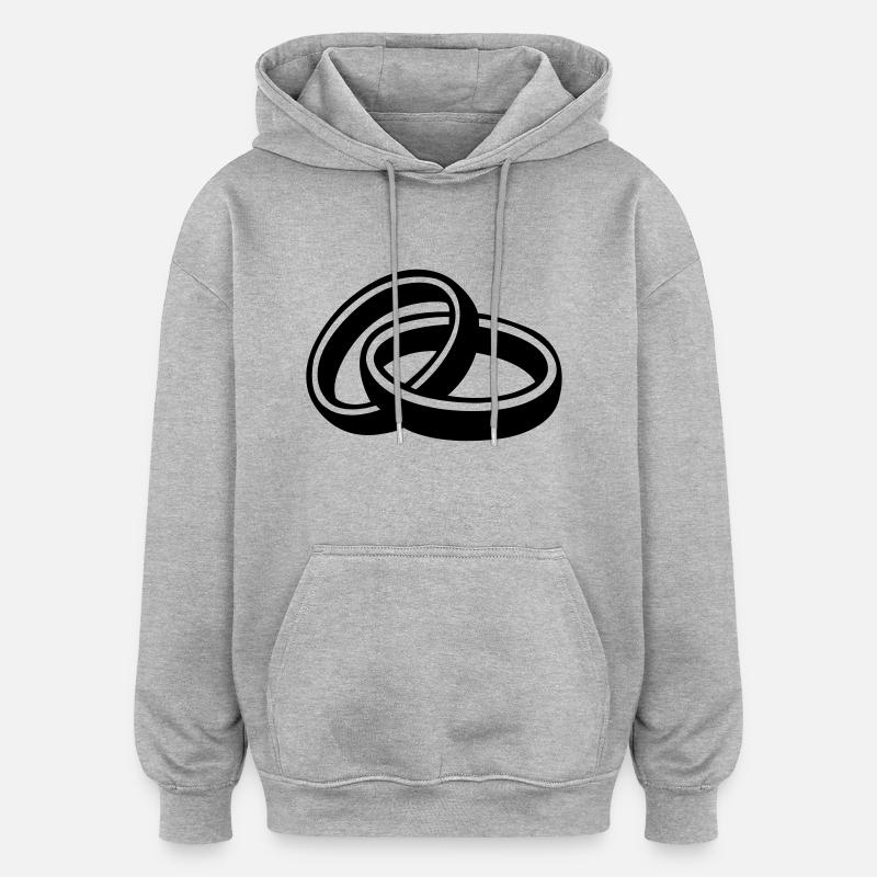 eheringe_01 - Sweat à capuche oversize unisexe - gris chiné